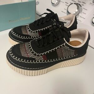 Pierre Dumas Black and Red Women's Sneakers